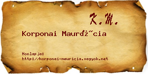 Korponai Maurícia névjegykártya